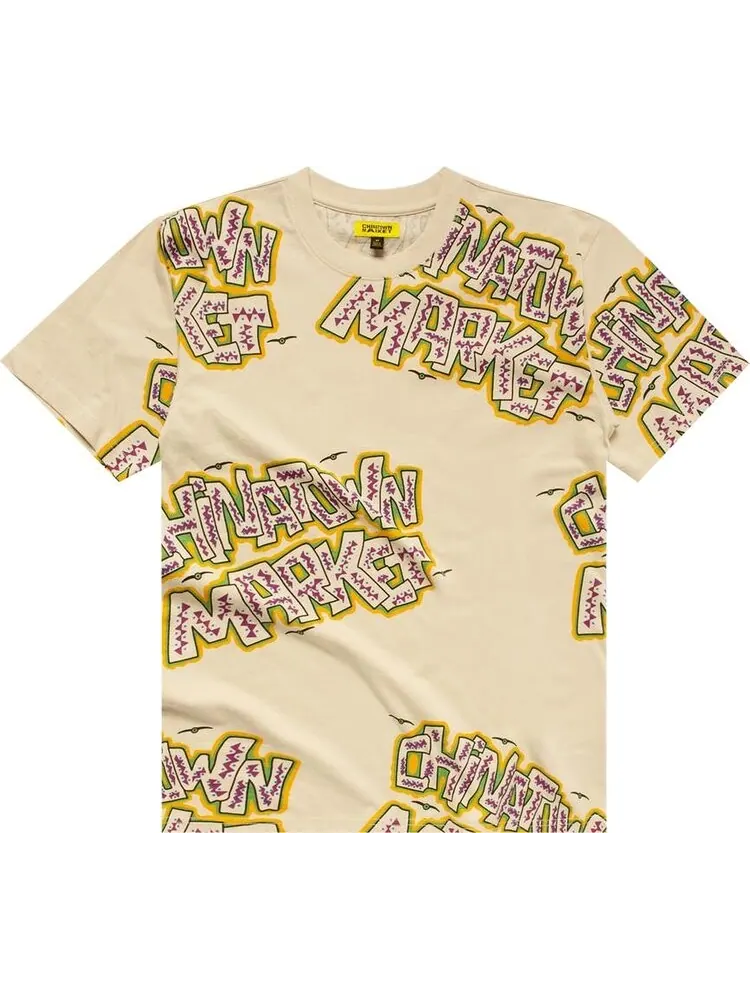 Футболка Chinatown Market Creature Tee 'Bone' — серый