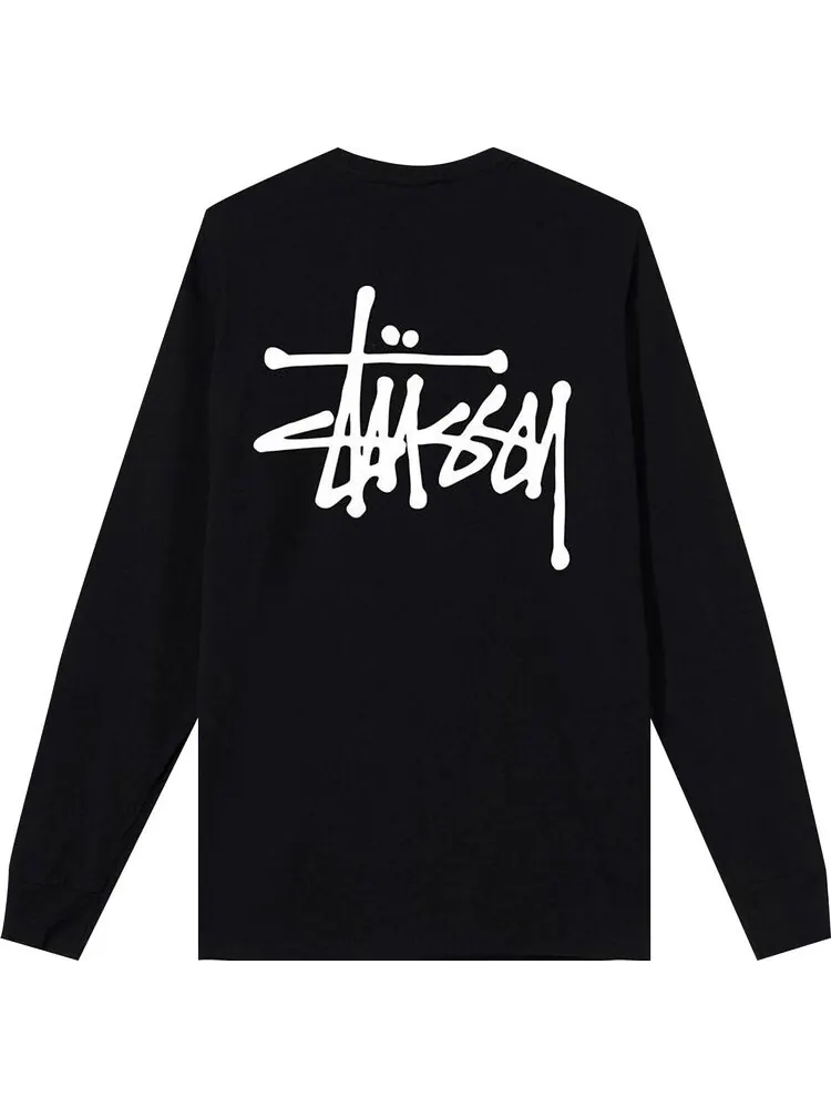 Лонгслив Stussy Basic Long-Sleeve Tee 'Black' — изображение 2 из 2, черный