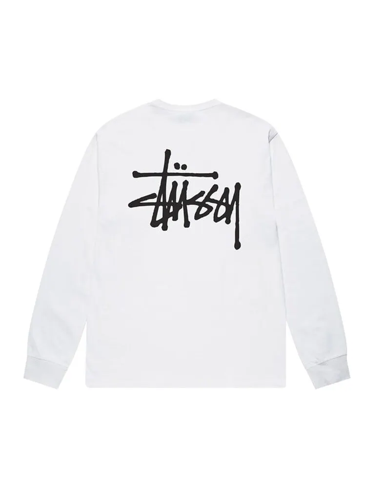 Лонгслив Stussy Basic Long-Sleeve Tee 'White' — изображение 2 из 2, белый