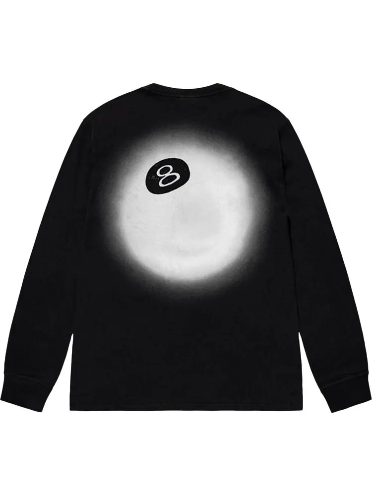 Лонгслив Stussy 8 Ball Fade Long-Sleeve Tee 'Black' — изображение 2 из 2, черный