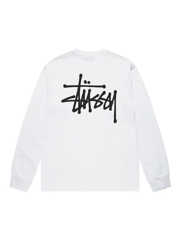 Футболка Stussy Basic Long-Sleeve — изображение 2 из 2, белый