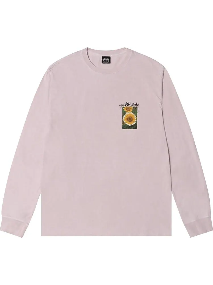 Лонгслив Stussy Flower Grid Pigment Dyed Long-Sleeve Tee 'Blue'