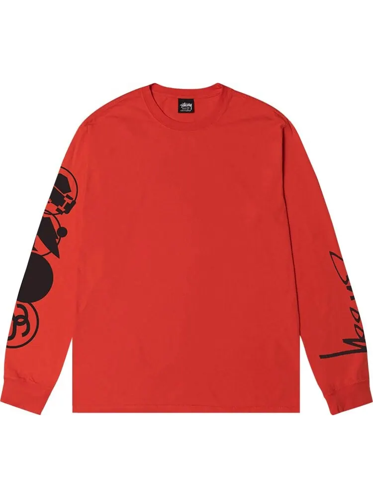 Лонгслив Stussy Stacked Pigment Dyed Long-Sleeve Tee 'Tomato'