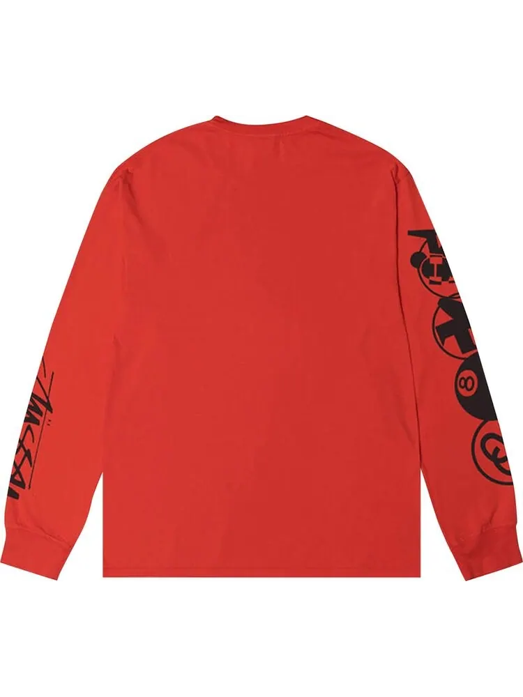 Лонгслив Stussy Stacked Pigment Dyed Long-Sleeve Tee 'Tomato' — изображение 2 из 2, красный
