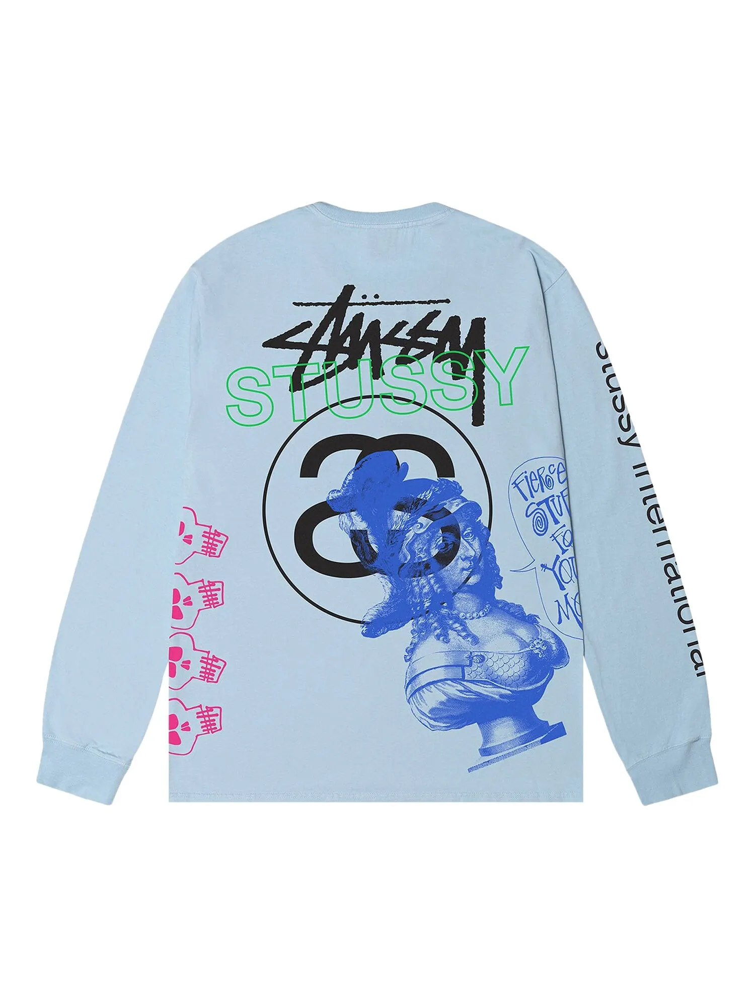 Футболка с длинными рукавами Stussy Test Strike, окрашенная в пигмент — изображение 2 из 2, синий