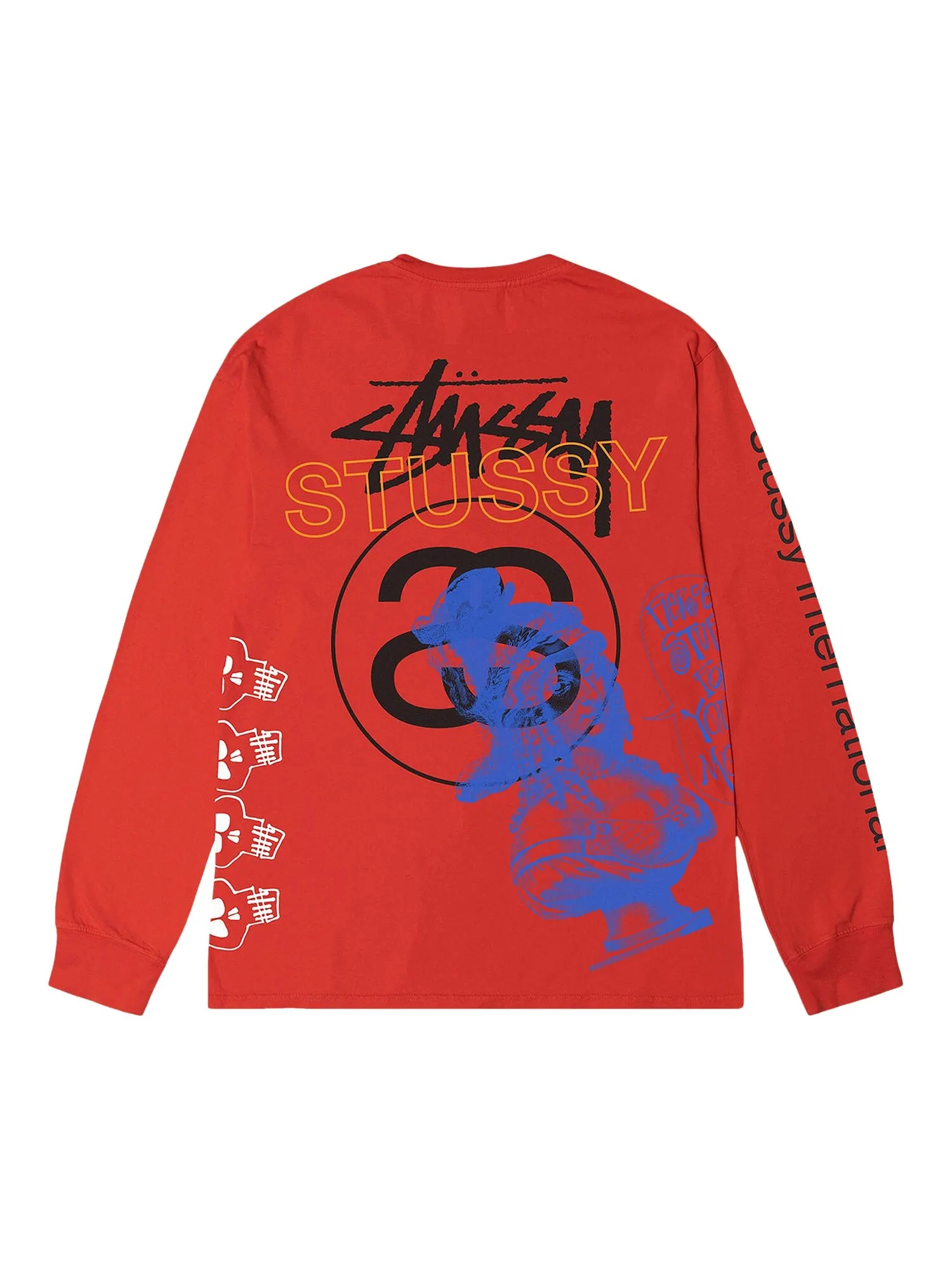 Футболка с длинными рукавами Stussy Test Strike, окрашенная в пигмент, цвет Томатный — изображение 2 из 2