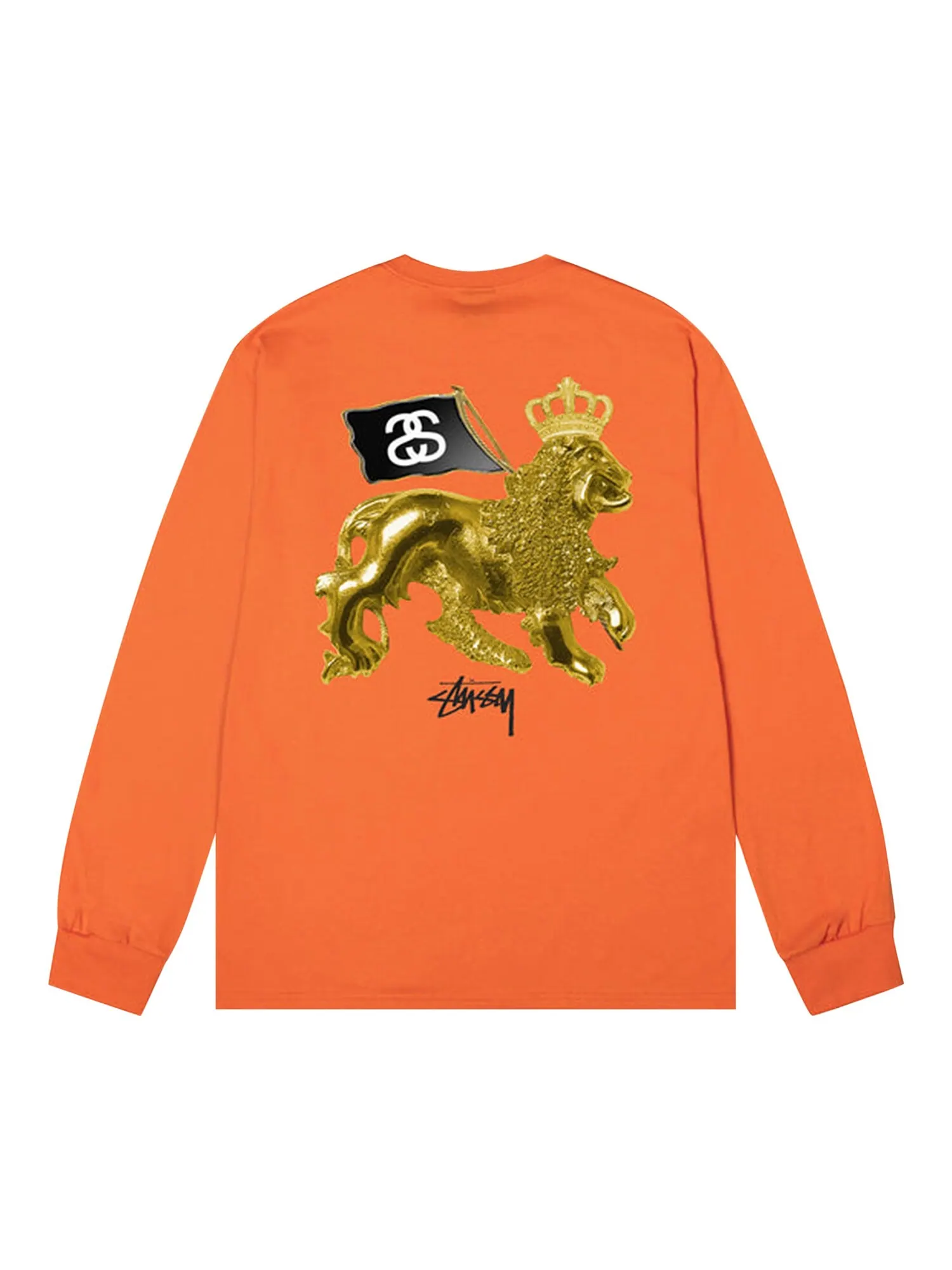 Футболка с длинными рукавами Stussy Gold Lion, цвет Коралл — изображение 2 из 2