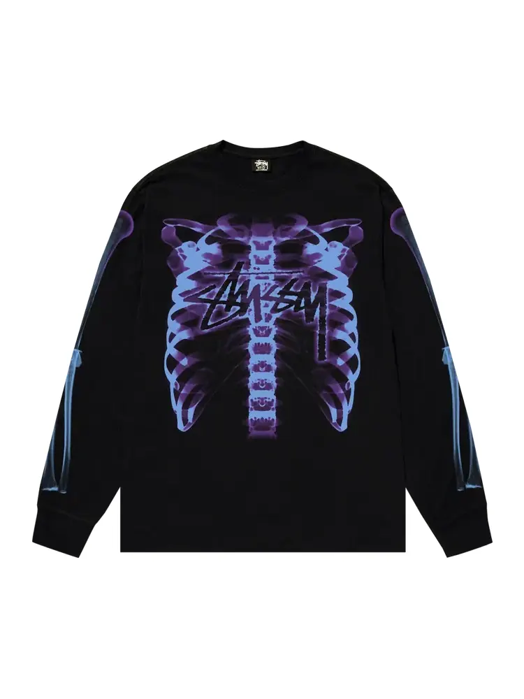 Футболка Stussy Rib Cage 3M Long-Sleeve 'Black'