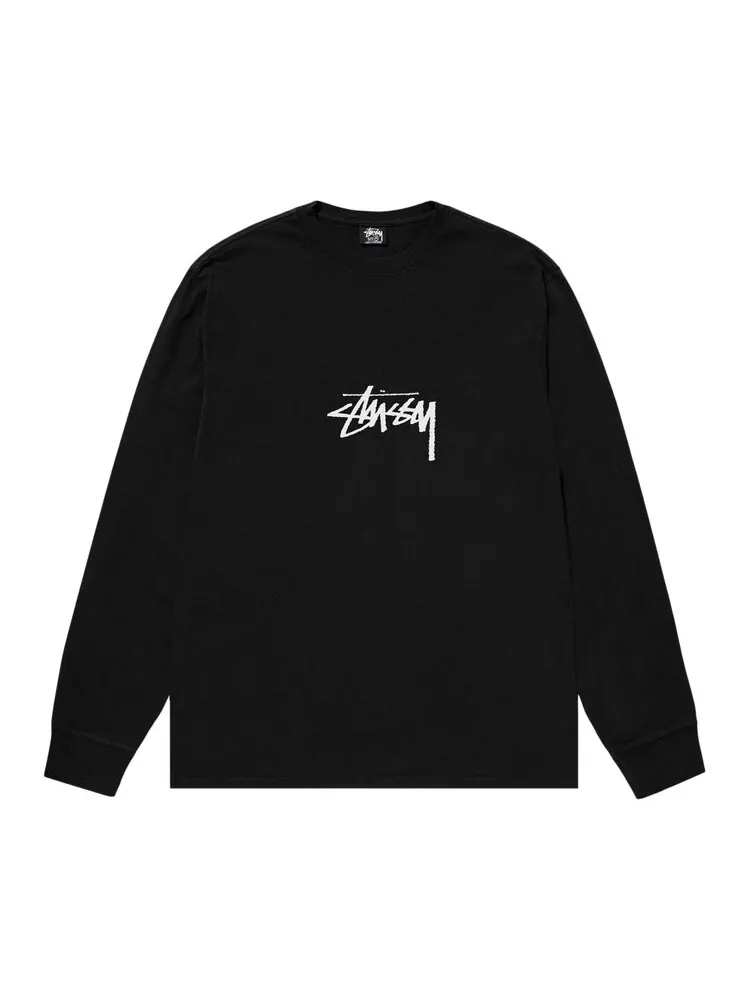 Футболка Stussy Pigment Dyed Small Stock Long-Sleeve 'Black'