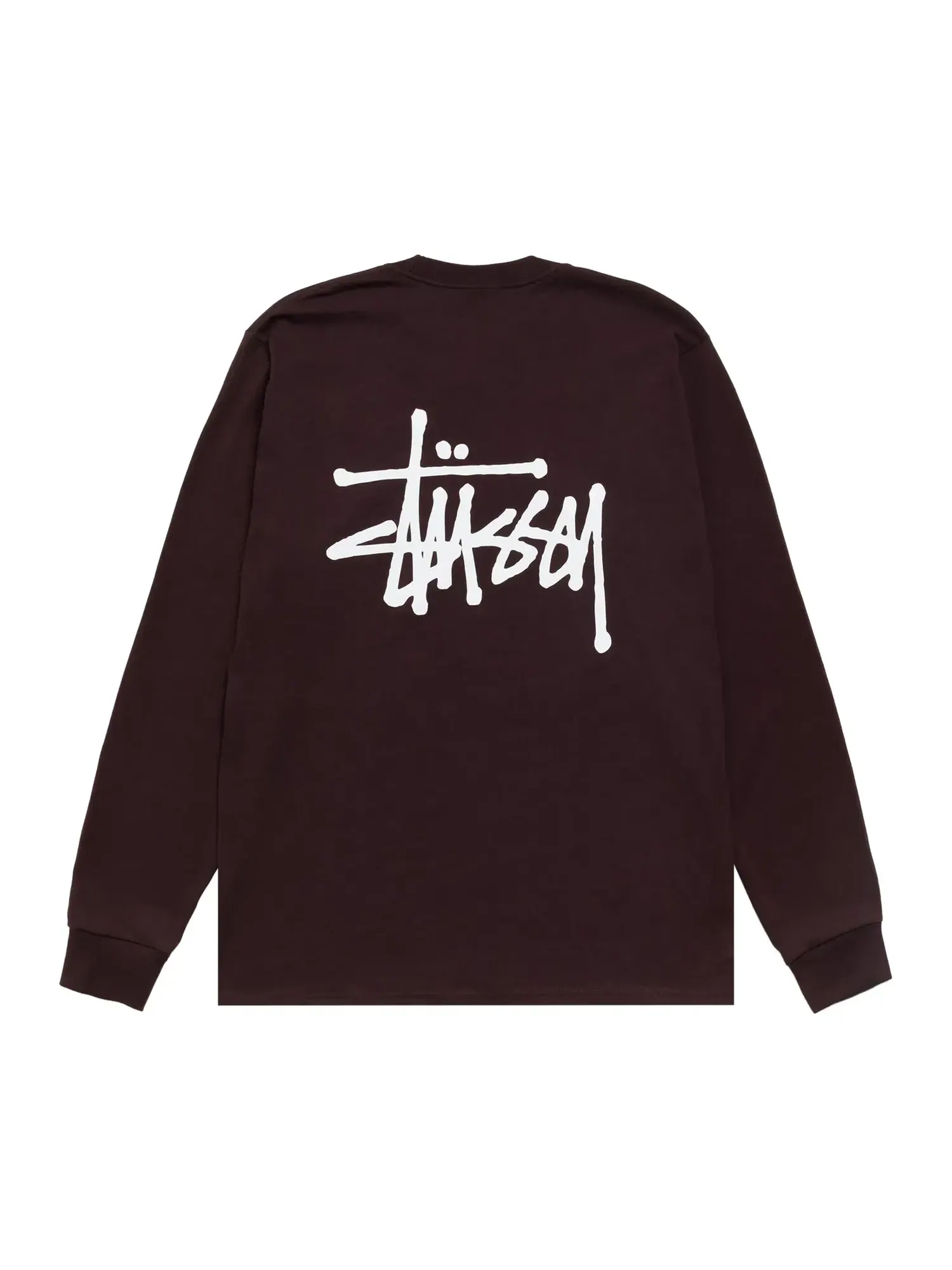 Футболка с длинным рукавом Stussy Basic StüSsy — изображение 2 из 2, шоколад