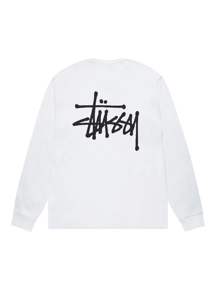 Футболка Stussy Basic Long-Sleeve Tee — изображение 2 из 2, белый