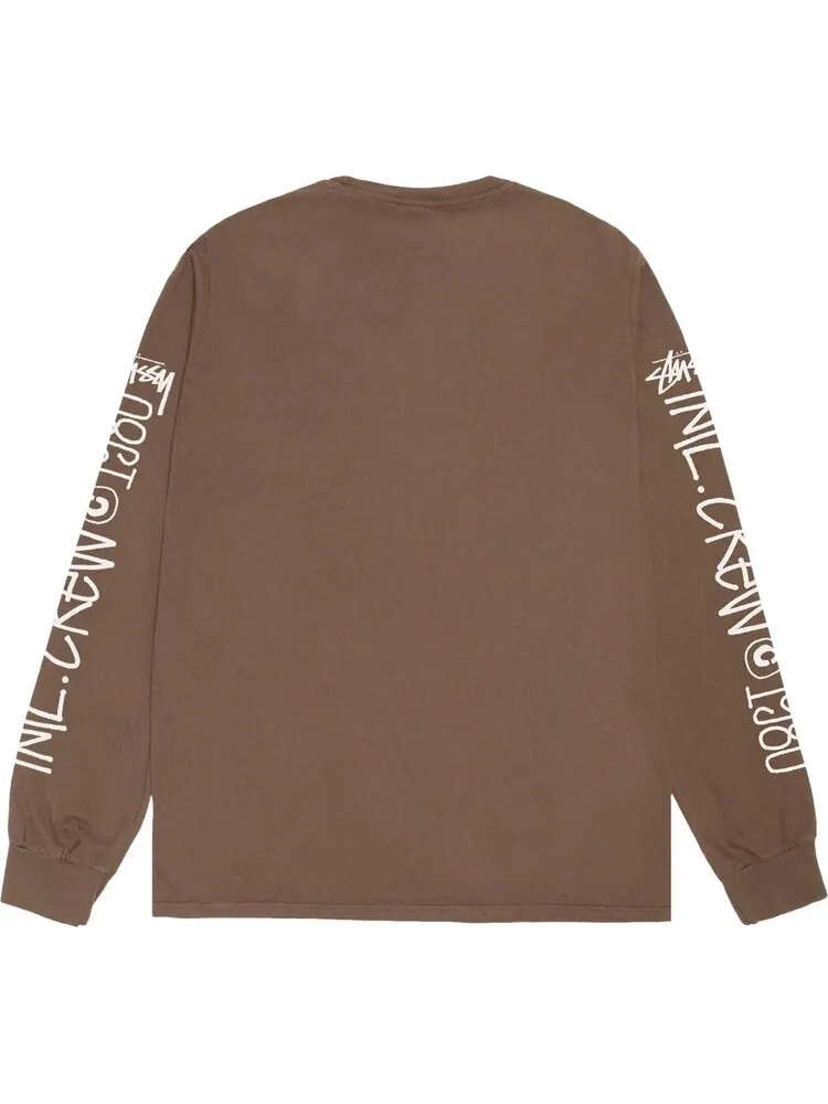 Лонгслив Stussy International Crew 'Brown' — изображение 2 из 2, коричневый
