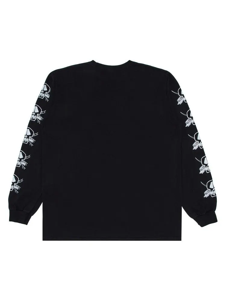 Футболка Stussy Pigment Dyed Foils Long-Sleeve Tee — изображение 2 из 3, черный