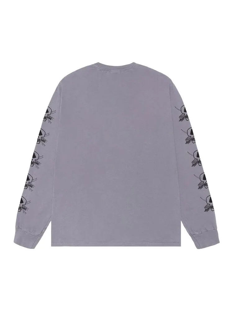 Футболка Stussy Pigment Dyed Foils Long-Sleeve Tee Shark — изображение 2 из 2, фиолетовый