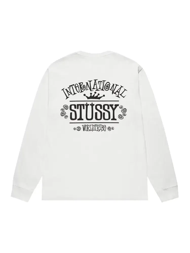 Футболка с длинными рукавами Stussy Worldwide — изображение 2 из 2, бежевый