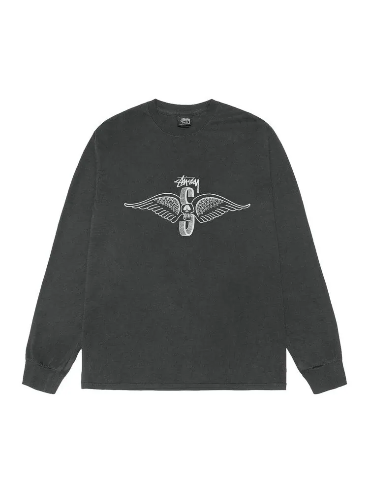Футболка Stussy Skull Wings Long-Sleeve Tee Pigment Dyed