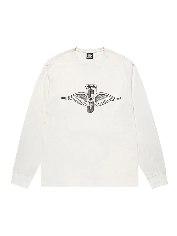 Футболка Stussy Skull Wings Long-Sleeve Tee Pigment Dyed