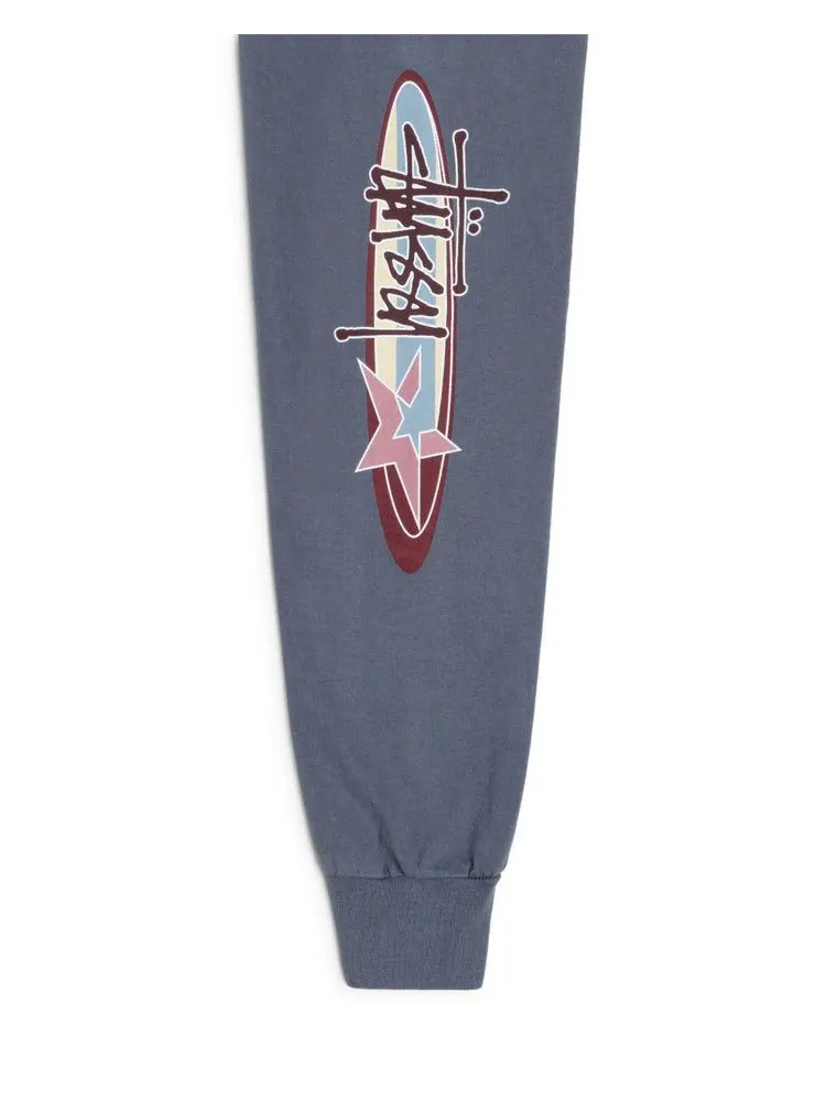Футболка Stussy Two Star Long-Sleeve Tee Pigment Dyed 'Navy' — изображение 3 из 3, синий