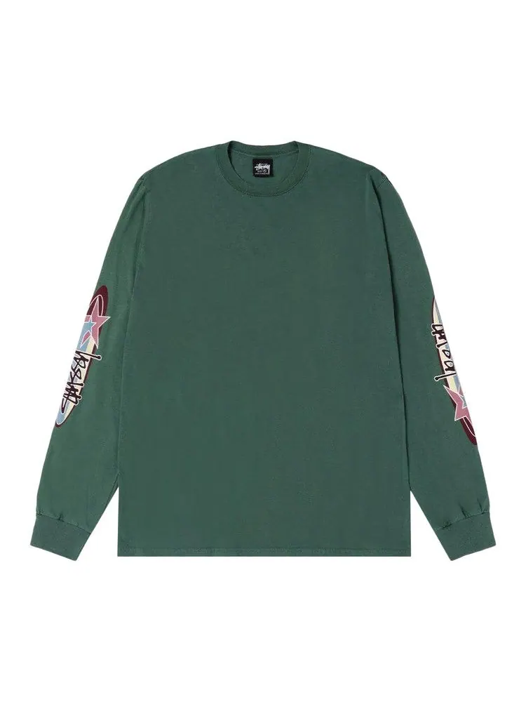 Футболка Stussy Two Star Long-Sleeve Tee Pigment Dyed