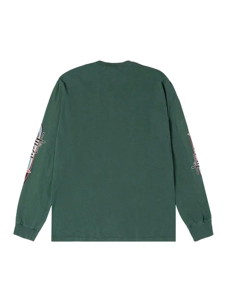 Футболка Stussy Two Star Long-Sleeve Tee Pigment Dyed — изображение 2 из 3, папоротник