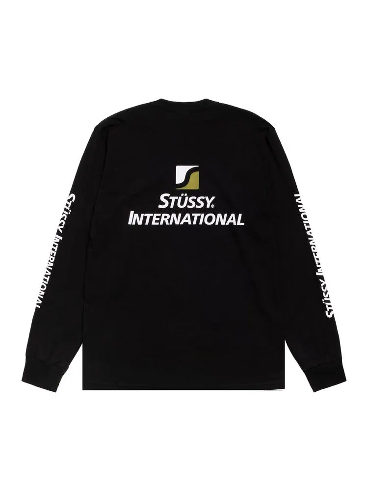 Футболка Stussy International Long-Sleeve Tee 'Black' — изображение 2 из 2, черный