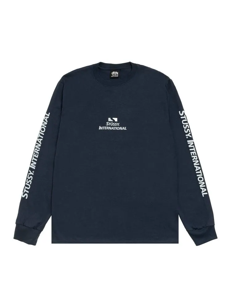 Футболка Stussy International Long-Sleeve Tee 'Navy'