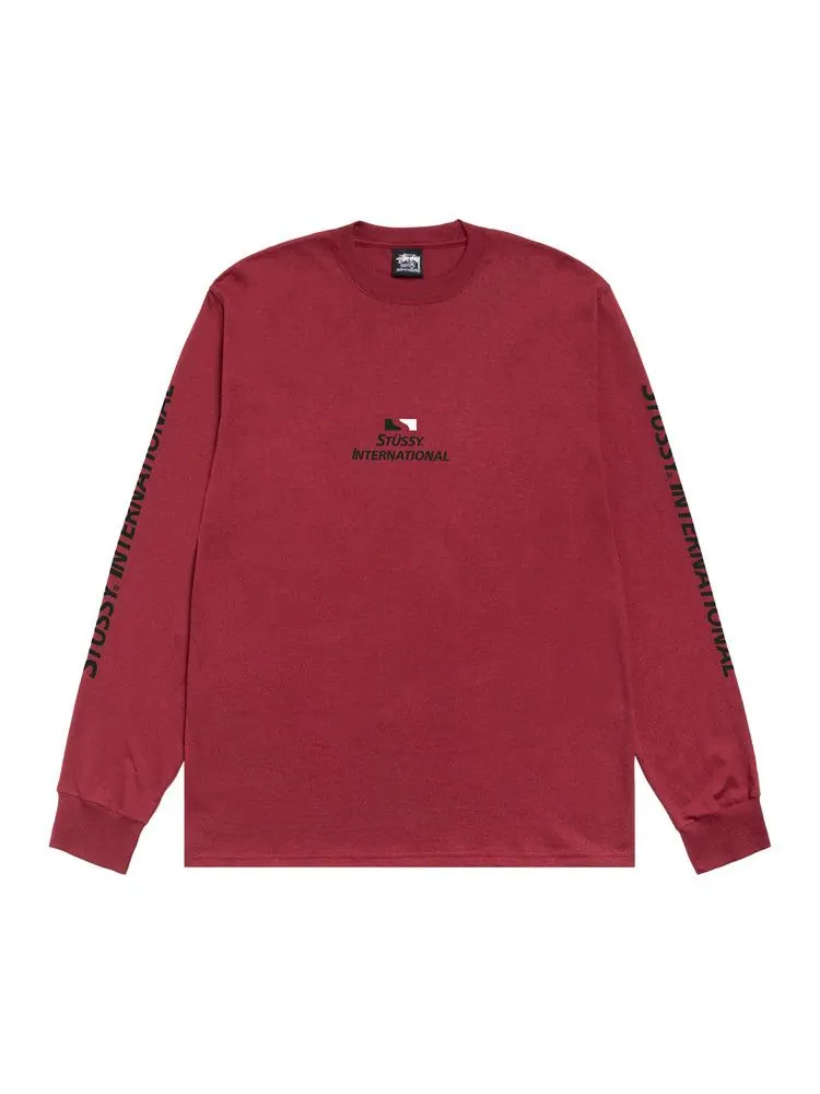 Футболка Stussy International Long-Sleeve Tee 'Wine'