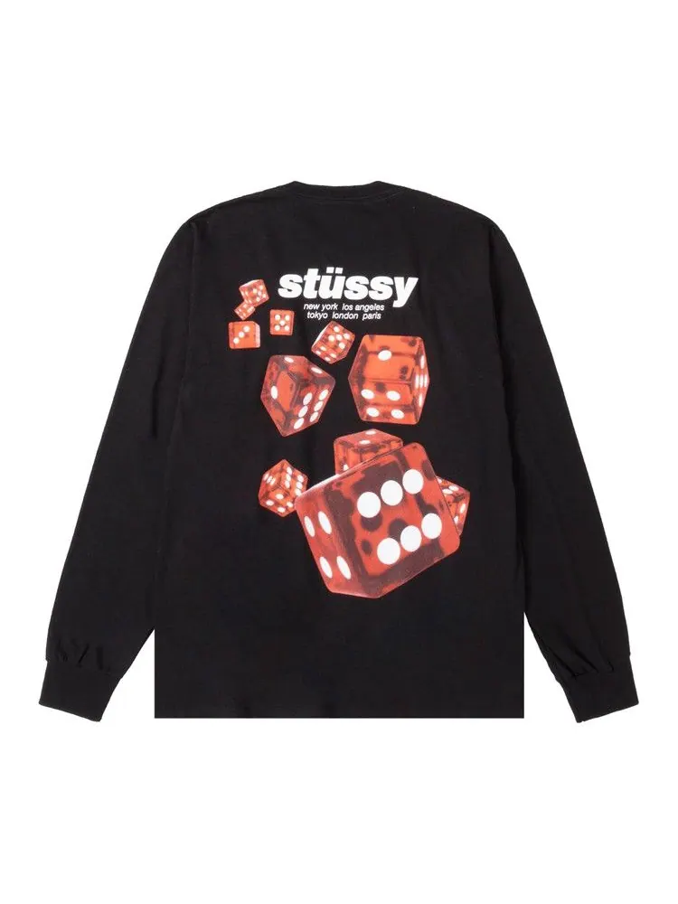 Футболка Stussy Rollers Long-Sleeve Tee — изображение 2 из 2, черный