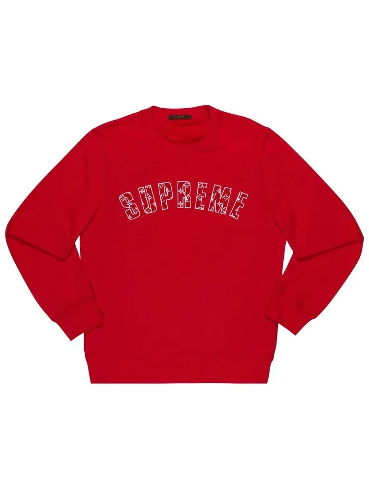 Толстовка Louis Vuitton x Supreme Arc Logo Crewneck Red — красный