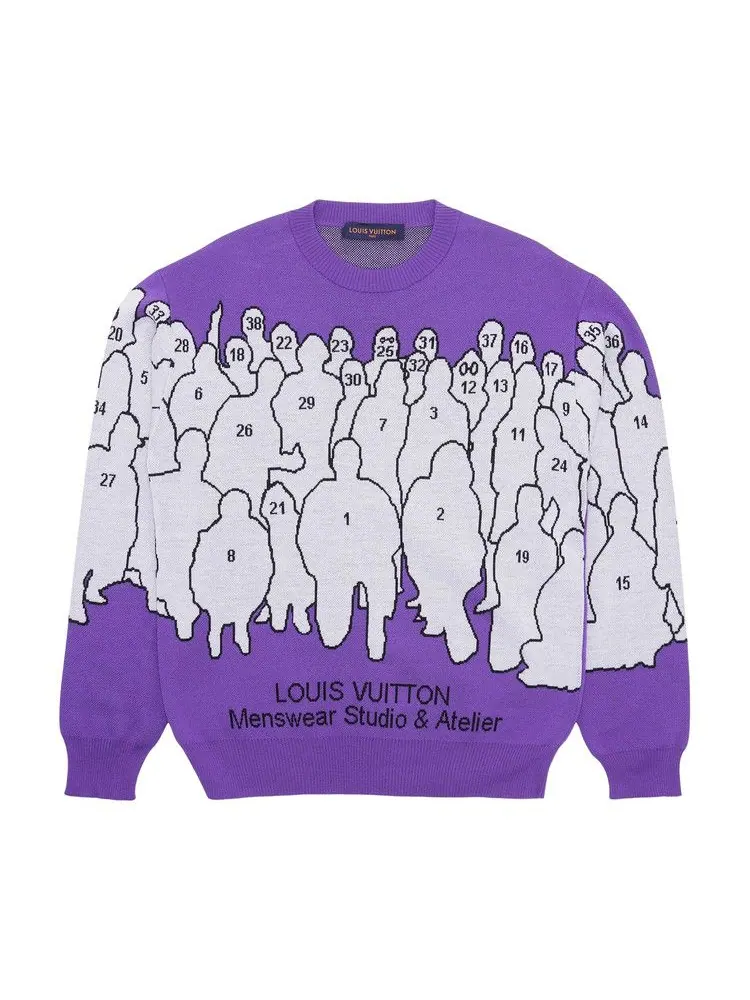 Свитер Louis Vuitton Studio Jacquard Crewneck Sweater — фиолетовый