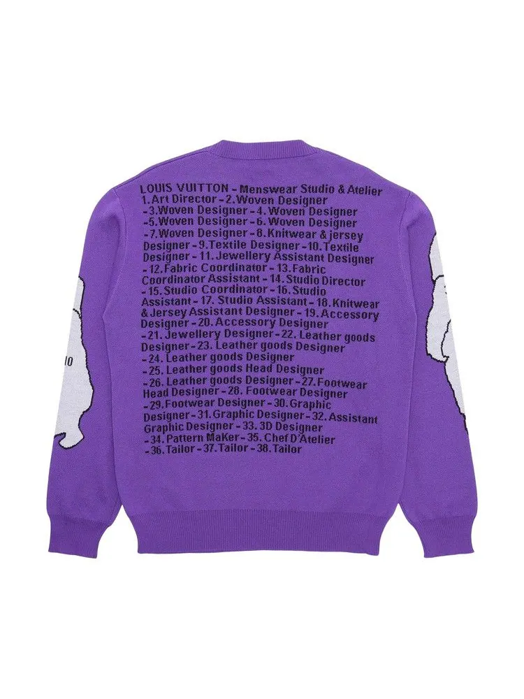 Свитер Louis Vuitton Studio Jacquard Crewneck Sweater — изображение 2 из 2, фиолетовый