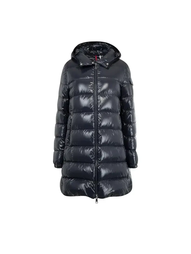 Длинное пальто Moncler Courcelles — изображение 1 из 3, синий