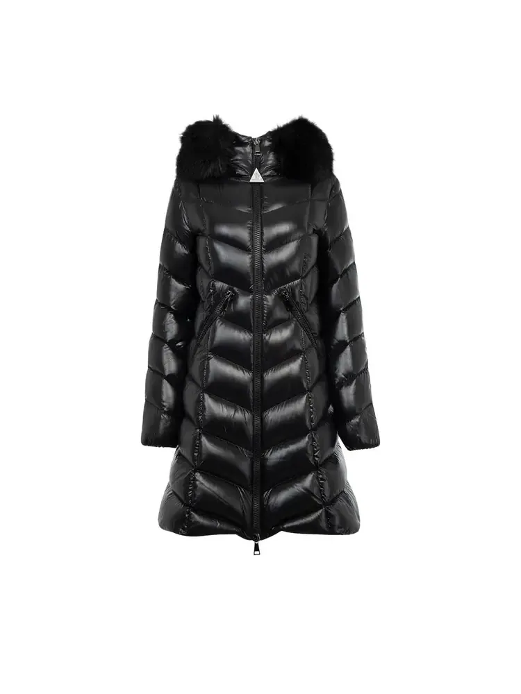 Длинное пальто Moncler Fulmarus, черное — изображение 1 из 2, черный