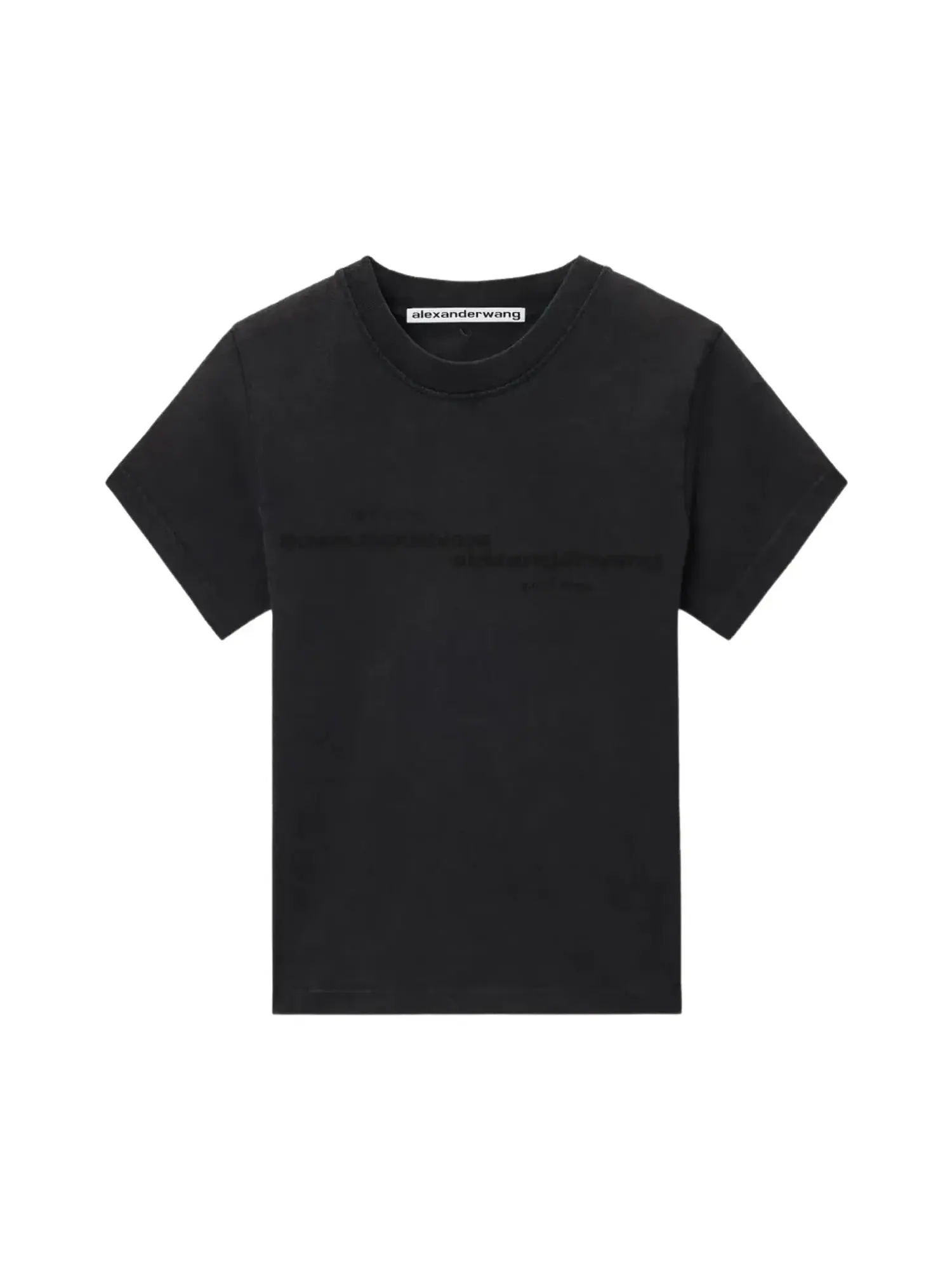 Укороченная футболка Alexander Wang с зеркальным логотипом