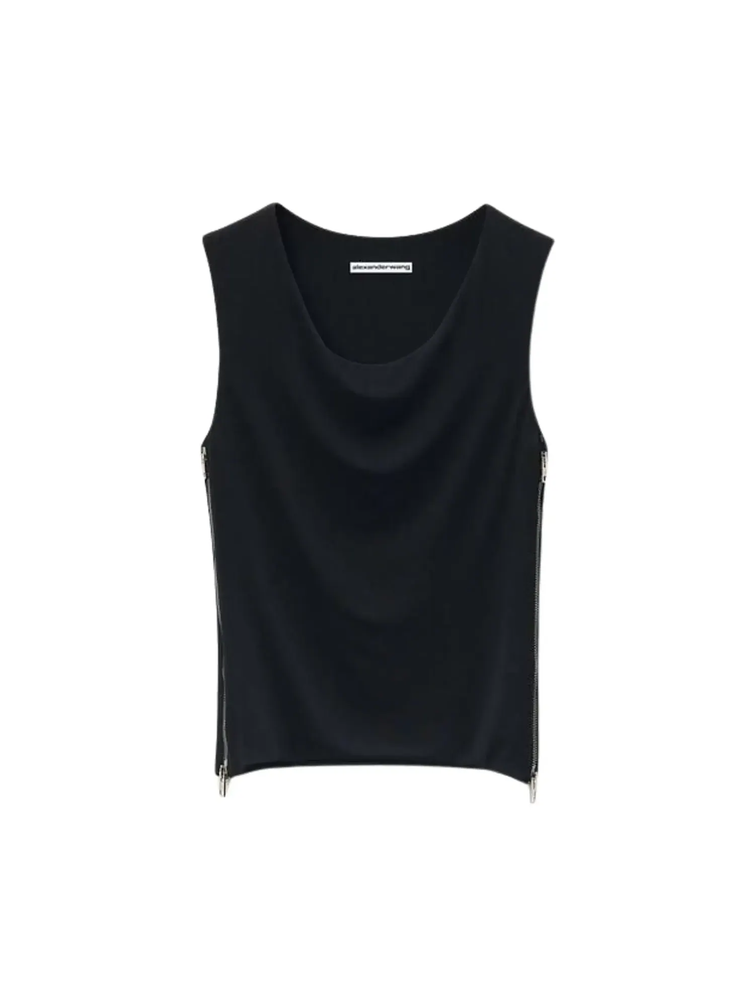 Майка Alexander Wang с воротником-стойкой и застежкой-молнией