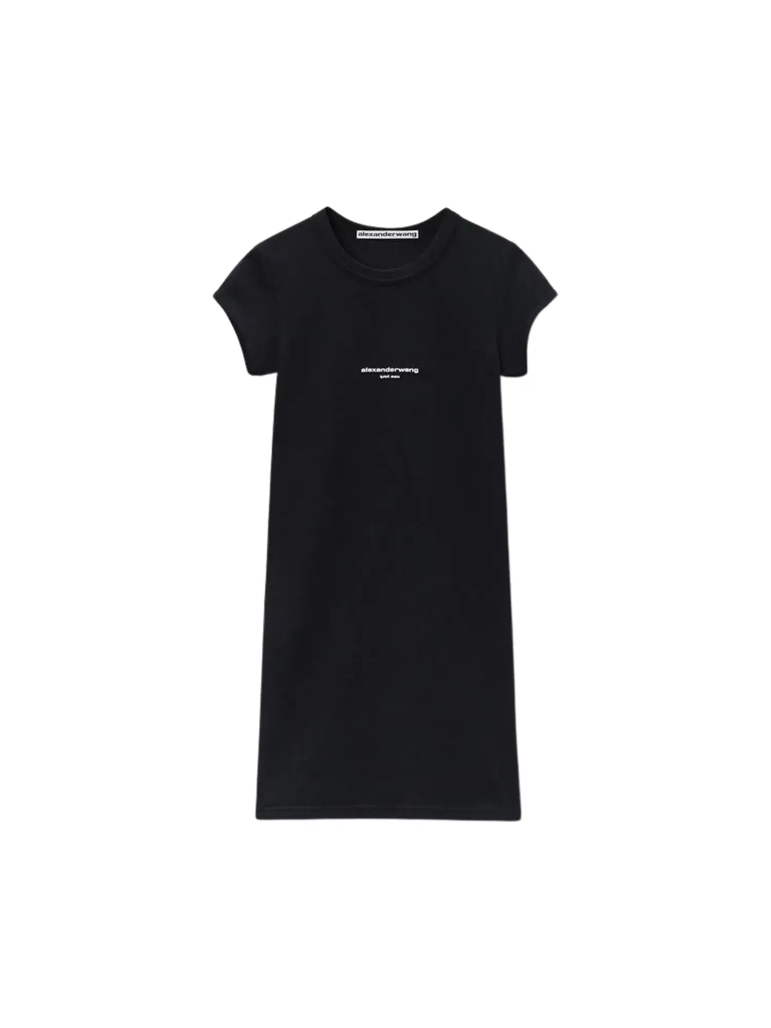 Мини-платье Alexander Wang с короткими рукавами и принтом логотипа, облегающее