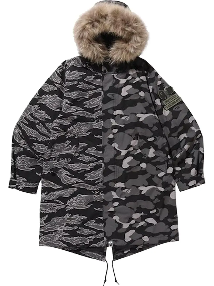 Худи BAPE x Undefeated M-51 Hoodie Jacket 'Silver' — изображение 1 из 2, серебряный
