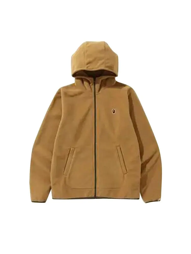 Худи BAPE Fleece One Point Zip Hoodie — изображение 1 из 2, бежевый