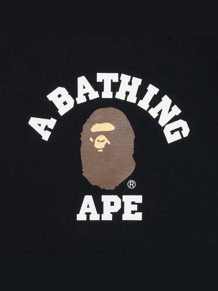 Футболка BAPE College Tee 'Black' — изображение 3 из 3, черный