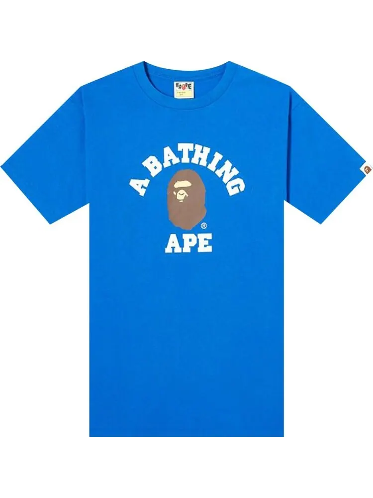 Футболка BAPE College Tee 'Blue' — изображение 1 из 1, синий