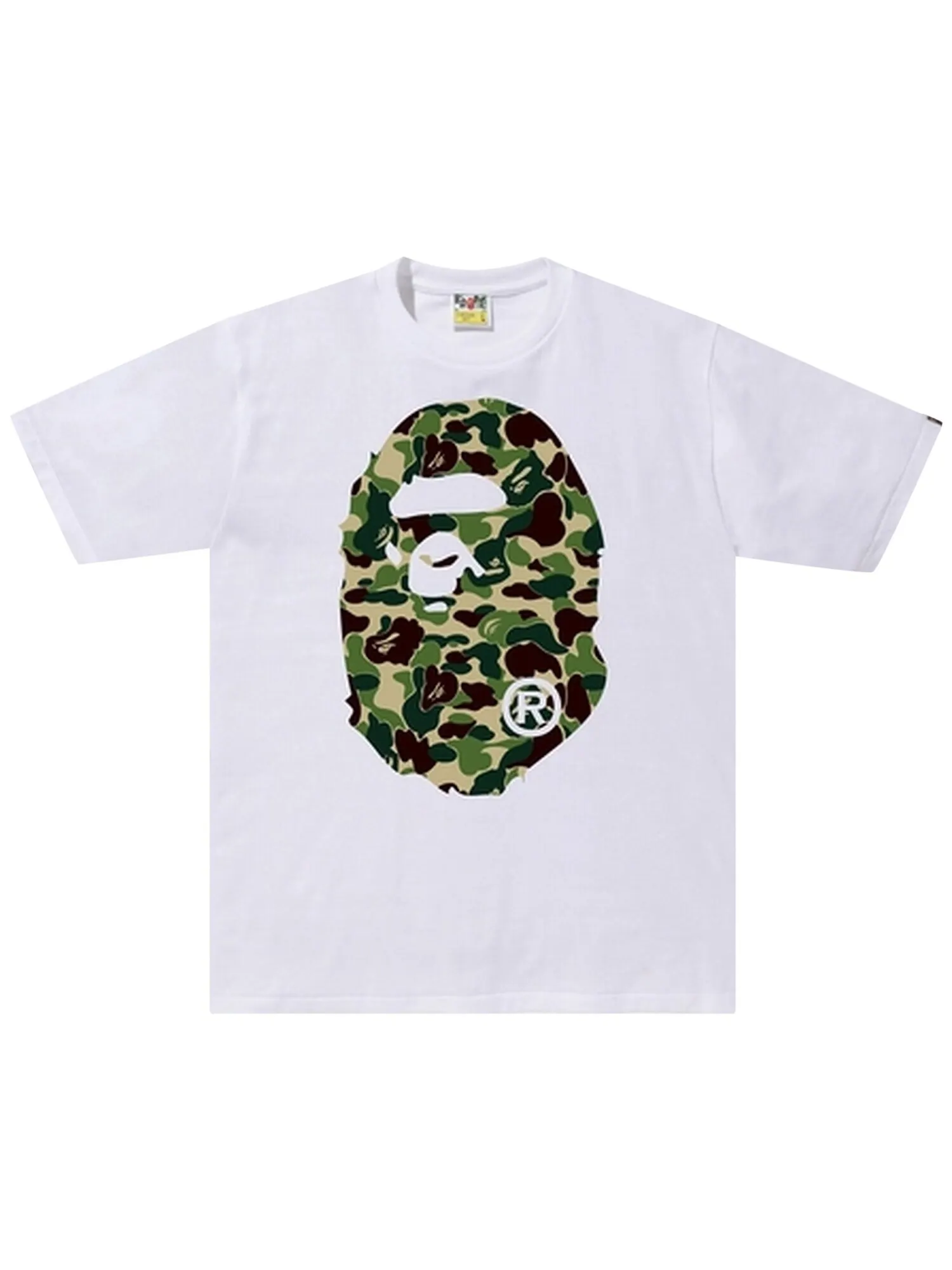 BAPE ABC Камуфляжная футболка с головой большой обезьяны — изображение 1 из 2, белый/зеленый