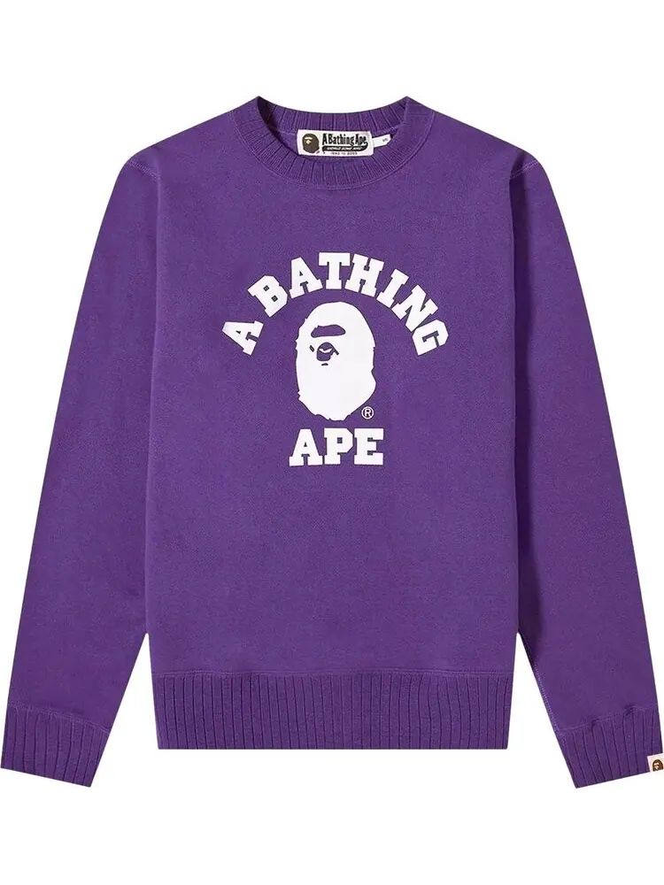 Толстовка BAPE College Crew Sweat 'Purple' — изображение 1 из 1, фиолетовый