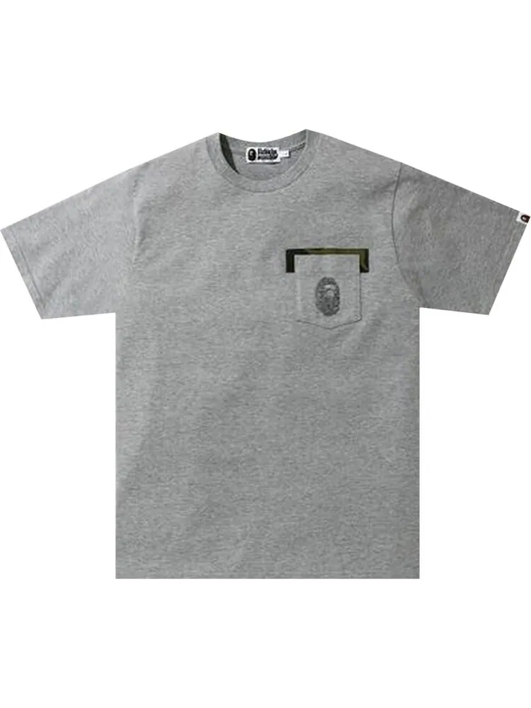 Футболка BAPE Reverse Ape Head Pocket Tee 'Grey' — изображение 1 из 2, серый