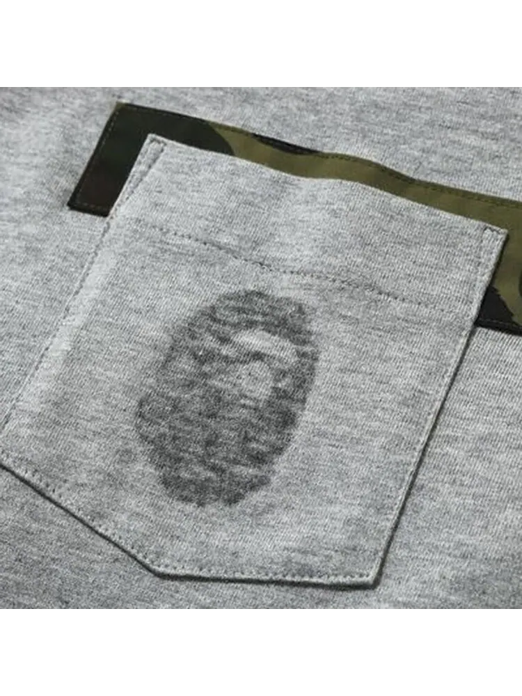 Футболка BAPE Reverse Ape Head Pocket Tee 'Grey' — изображение 2 из 2, серый