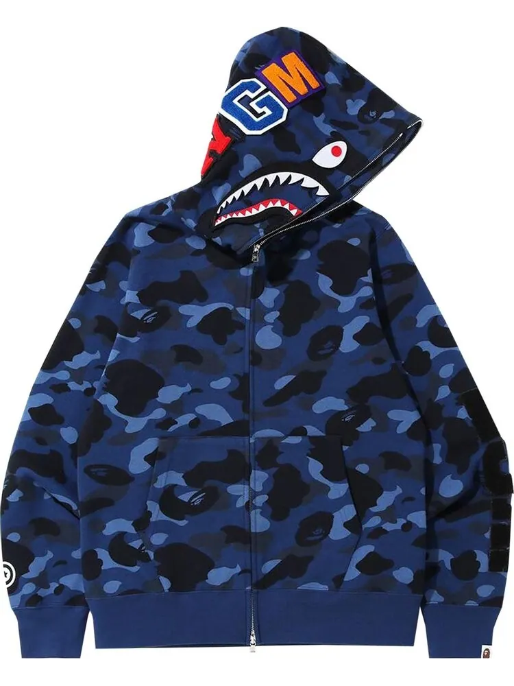 Худи BAPE Color Camo Detachable Shark Full Zip Hoodie 'Blue' — изображение 1 из 1, синий