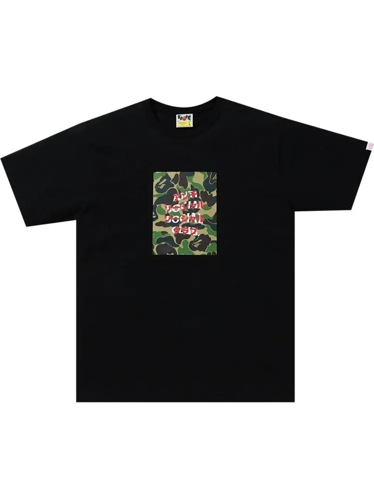 Футболка BAPE x Anti Social Social Club ABC Camo Box Tee 'Black/Green' — изображение 1 из 1, черный