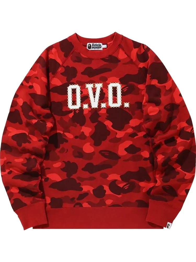 Толстовка BAPE x OVO Color Camo Crewneck 'Red' — изображение 1 из 2, красный