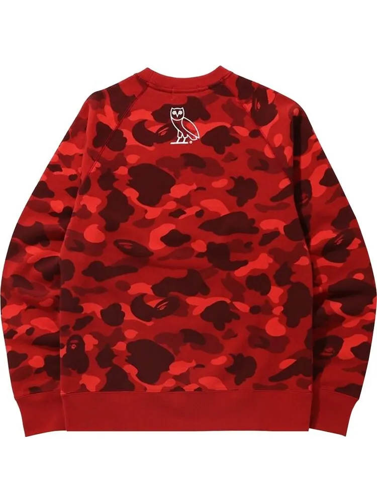Толстовка BAPE x OVO Color Camo Crewneck 'Red' — изображение 2 из 2, красный