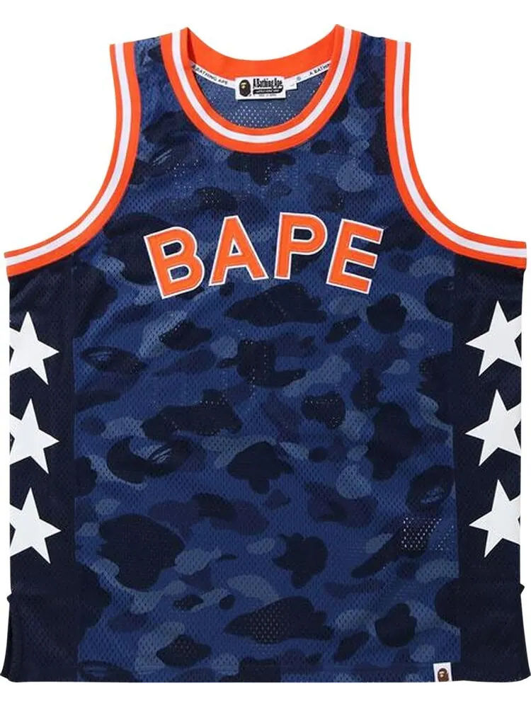 Топ BAPE Color Camo Bape Basketball Tank Top 'Navy' — изображение 1 из 1, синий