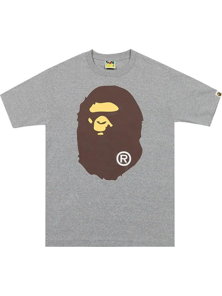 Футболка BAPE Big Ape Head Tee 'Grey' — изображение 1 из 1, серый